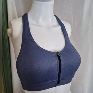 Victorias Secret Sport Zip Front Clip Periwinkle Bra Size 34D